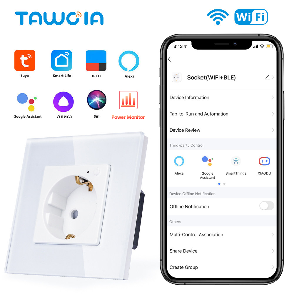 Smart Home For Windows - TAWOIA Wifi Wall Socket EU Standard