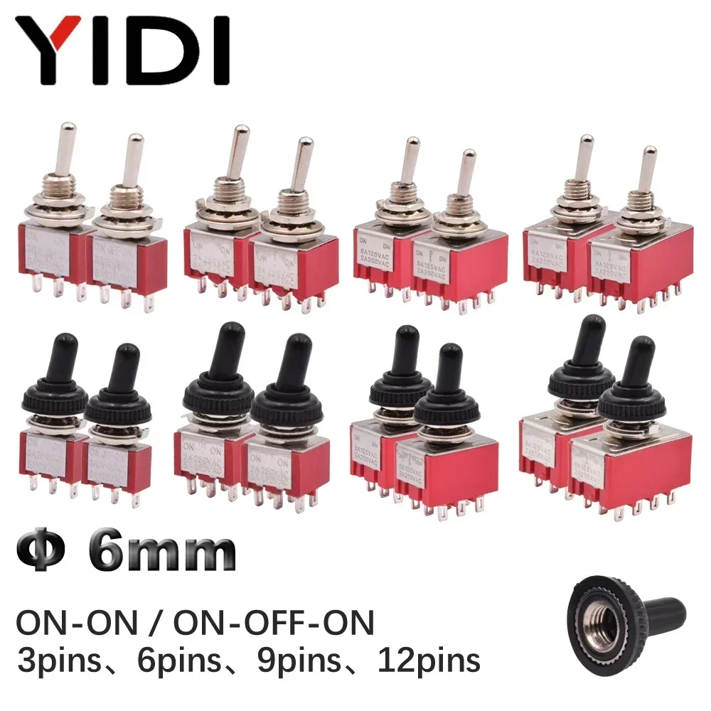 Smart Home Gadgets - 5pcs Red Mini Toggle Switch SPDT