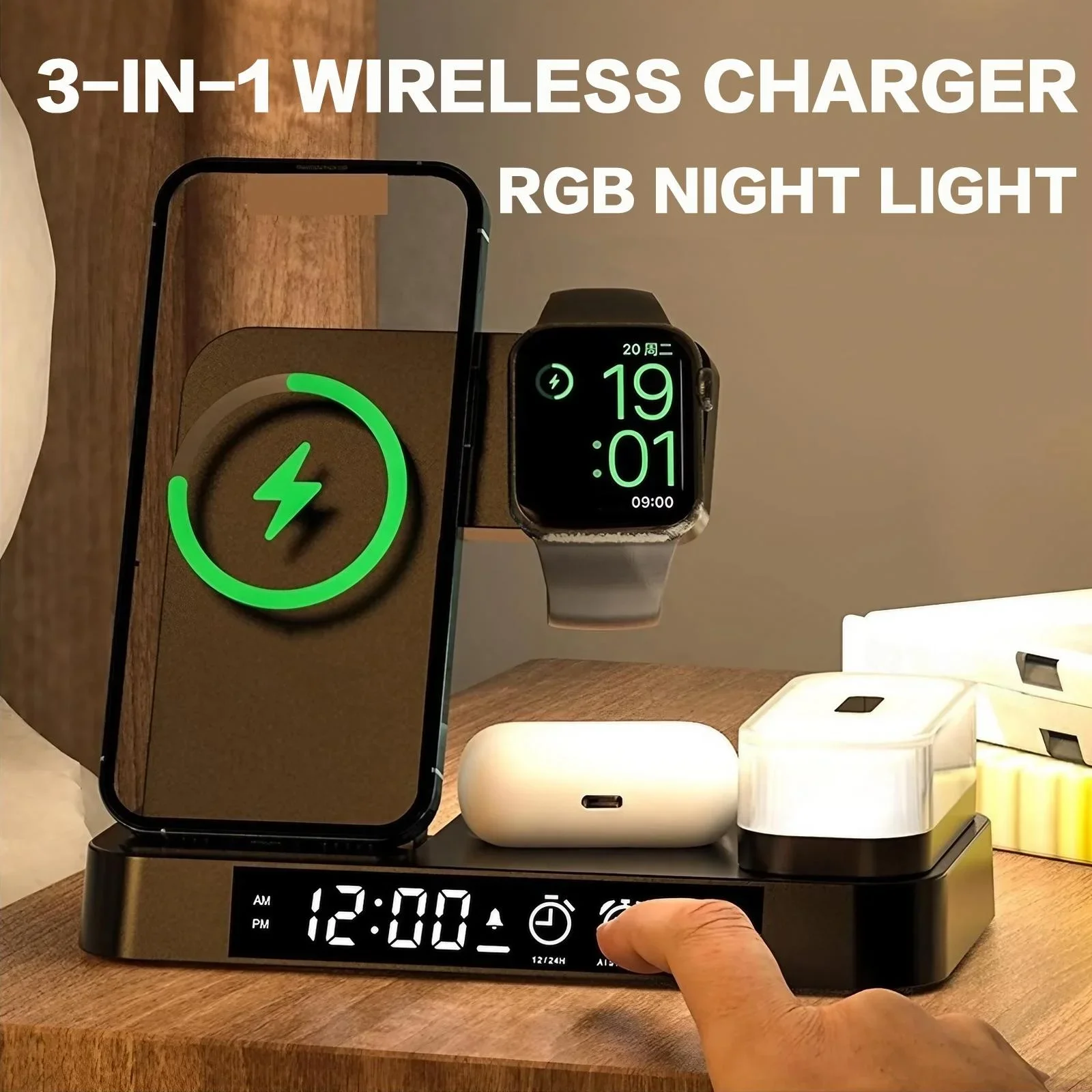 3 In 1 Foldable Wireless Charg - огляд і ціна Smart Night Light